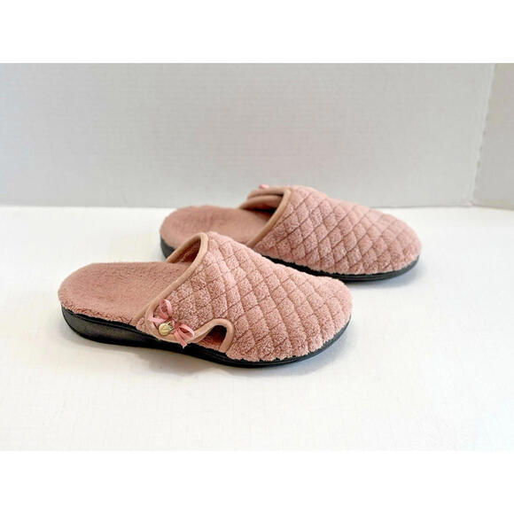 Vionic Adilyn 671 Womens Rose Quilted Orthotic Support Slippers Comfy Mules Sz 8 - Picture 2 of 13